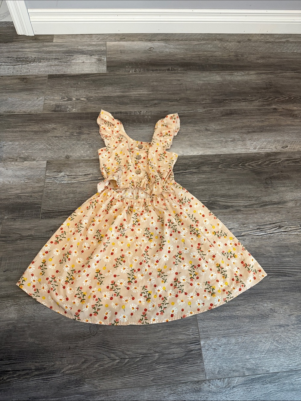 Jenna & Jessie Girls Floral Ruffle Sundress -‎ Peach